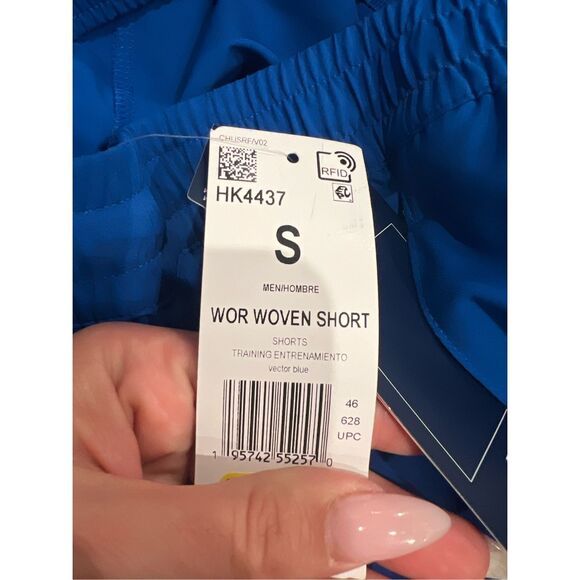 9. Reebok Woven NWT Moisture-Wicking 9" Drawstring Shorts Vector Blue - Picture 6 of 6